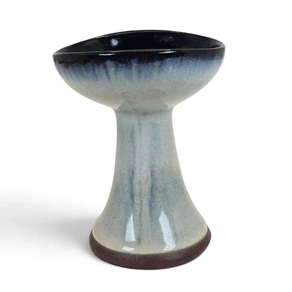 Vintage 1960s Peter Pots Pottery Candleholder Seagull Blue MCM Rhode Island